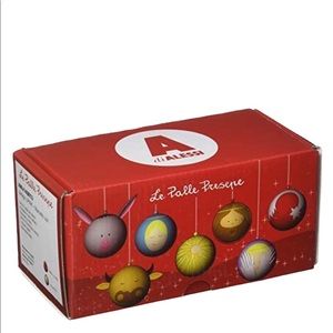 NWT,Alessi Marcello jori Christmas Baubles in Blown Glass, Set of2